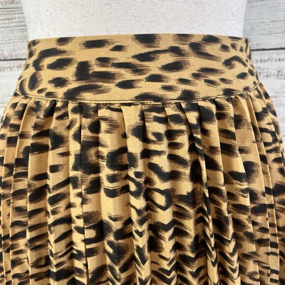 Ebossy Collection Skirt size Small Cheetah Leopard Sheer Pleated Long A Line - Picture 5 of 11